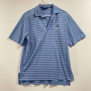 Polo Golf Ralph Lauren Shirt Mens Small Blue Stripe 2009 US Open Bethpage Black